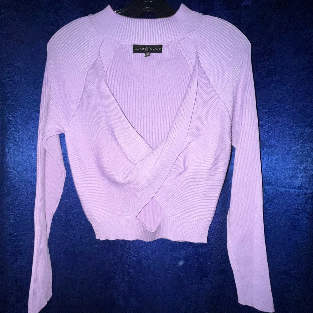 Plus size lilac crop top sweater